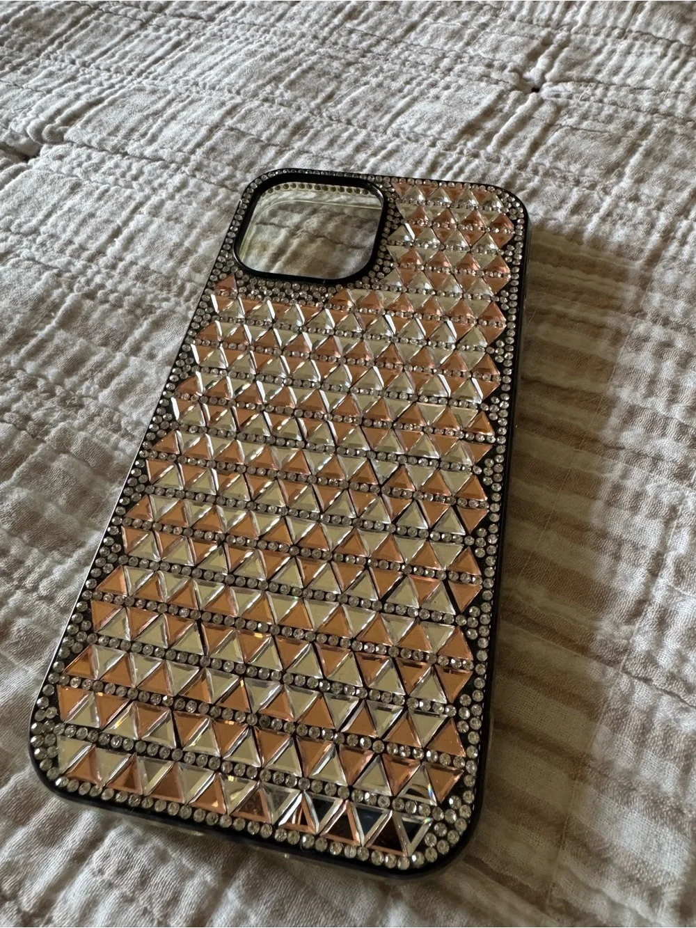 Sparkling Rose Gold Rhinestone Phone Case for iPhone